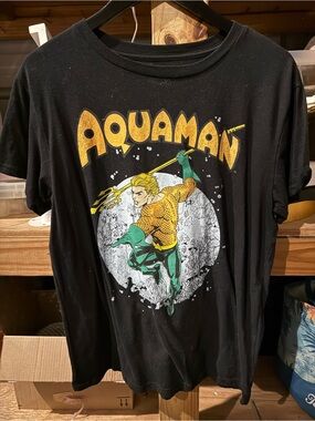 Aquaman Graphic Tee - Black with Yellow & Green Print